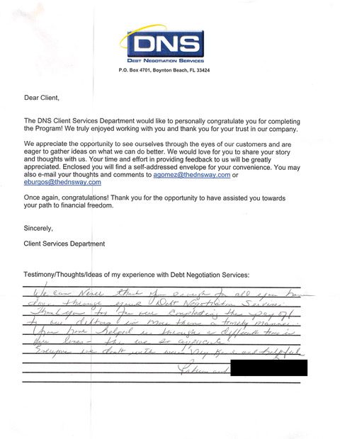 Handwritten client testimonial letter #17