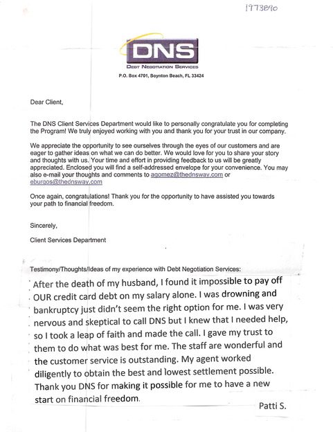 Handwritten client testimonial letter #13