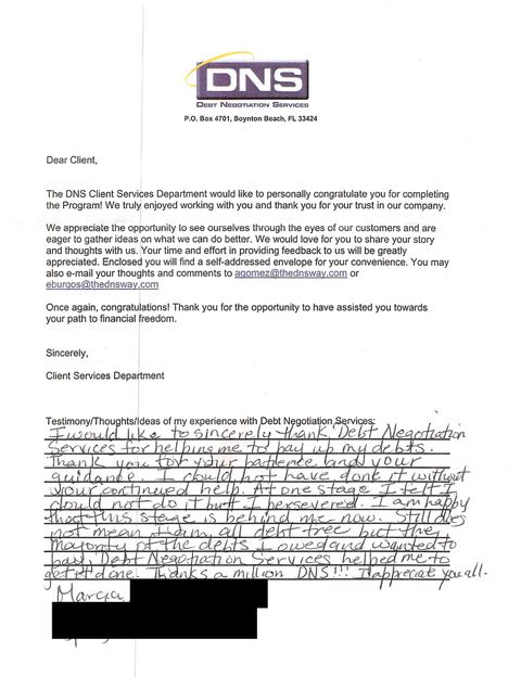 Handwritten client testimonial letter #10
