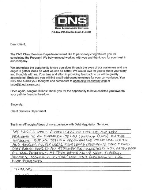 Handwritten client testimonial letter #21